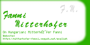 fanni mitterhofer business card